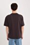100% Cotton Boxy Fit Crew Neck Printed Short Sleeve T-Shirt D5589Ax25Sp - 6