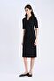 Bodycon Body-Hugging Polo Neck Ribbed Camisole Short Sleeve Midi Dress E6806Ax25Sp - 2