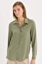 Regular Fit Basic Solid Long Sleeve Black Shirt Z6472Az25Sp