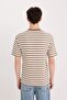 Boxy Fit Crew Neck Striped Short Sleeve Heavy Fabric T-Shirt B5910Ax25Sp - 6