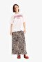 A-Line Leopard Print High Waist Combed Cotton Lining Tulle Maxi Skirt D7077Ax25Sp - 4