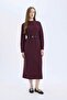 Regular Fit Crew Neck Long Sleeve Belted Thessaloniki Fabric Maxi Hijab Dress E5790Ax25Sp - 2