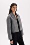 Waterproof Regular Fit Polo Neck Zipper Pocket Short Cashmere Jacket C0935Ax25Sp - 4
