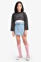 Crop Crew Neck Openwork Knitwear Sweater for Girls E4971A825Sm - 3