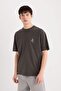 100% Cotton Boxy Fit Crew Neck Back Printed Short Sleeve T-Shirt D5511Ax25Sp - 3
