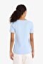 Slim Fit Slim Fit V-Neck Ribbed Basic Plain 100% Cotton Short Sleeve T-Shirt I1080Az25Sp - 4