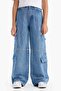 Wide Leg Cargo Wide Leg Jeans for Girls D9695A825Sm - 6