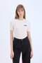 Slim Fit Narrow Cut Crew Neck Printed Ribbed Camisole Short Sleeve T-Shirt E5068Ax25Sp - 4