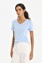 Slim Fit Slim Fit V-Neck Ribbed Basic Plain 100% Cotton Short Sleeve T-Shirt I1080Az25Sp