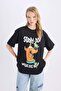 تي شيرت Coool Scooby Doo كبير الحجم وواسع القصة وياقة دائرية مطبوعة على الظهر وأكمام قصيرة D9106AX25SM - 3