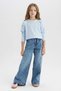 Slim Fit Narrow Cut Crew Neck Printed Ribbed Camisole Long Sleeve School T-Shirt Girls D8565A82 - 2
