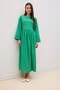 Regular Fit Crew Neck Seersucker Textured Long Sleeve Maxi Dress E6597Ax25Sp - 3