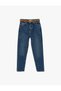 High Waist Straight Leg Cotton Buttoned Pocket Denim Trousers-Mom Fit Jean - 3