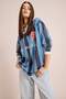 Oversized Wide Fit Polo Neck Printed Jersey Fabric Long Sleeve T-Shirt E5373Ax25Sp - 3