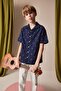 Oversize Wide Fit Polo Collar Embroidered Short Sleeve Shirt for Boys D8339A825Sm - 3