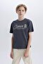 Crew Neck Printed Short Sleeve T-Shirt Boys D9256A825Sm