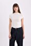 تي شيرت Slim Fit ضيق نصف ياقة مدورة ناعمة الملمس وأكمام قصيرة E5906AX25SP - 4