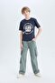 Boy's Crew Neck Printed Short Sleeve T-Shirt D9261A825Sm - 2