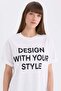 Oversize Wide Fit Crew Neck Printed Casual Short Sleeve T-Shirt E5059Ax25Sp - 2