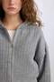 Regular Fit Hooded Zippered Knitwear Cardigan E2269Axns - 5