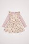 Baby Girl 2'Li Set Floral Fitted Camisole Dress Long Sleeve Basic T-Shirt D7252A524Wn