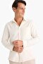 Regular Fit Polo Neck Cotton Long Sleeve Shirt D6100Ax25Sp