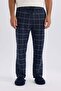 Regular Fit Belted Pocketed Long Checkered Pajama Bottoms C6118Ax24Wn - 4