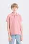 100% Cotton Polo Collar Basic Plain Short Sleeve T-Shirt for Boys D7797A825Sm - 3