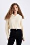 Regular Fit Hooded Zippered Knitwear Cardigan C7335Ax24Wn - 3