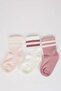 Non-Slip Sole 3-Piece Cotton Long Socks for Baby Girl D2484A5Ns