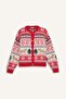 Christmas Themed Crew Neck Buttoned Knitwear Cardigan D1089Ax24Cw - 4