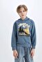 Cotton Regular Fit Long Sleeve Hooded Printed Sweatshirt for Boys D6226A824Cw