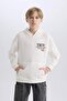 Oversize Wide Fit Hooded Back Printed Sweatshirt for Boys D8495A825Sp - 5