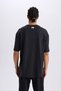 Defactofit Nba Los Angeles Lakers Oversize Wide Fit Crew Neck Sportsman Short Sleeve T-Shirt D6714A - 7