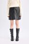 A-Line High Waist Faux Leather Mini Skirt D3016Ax24Wn - 5