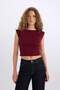 Christmas Themed Fitted Crew Neck Short Sleeve Burgundy T-Shirt E3150Ax24Wn - 3