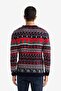 New Year's Themed Standard Fit Crew Neck Knitwear Sweater D5485Ax24Wn - 5