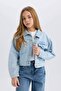 Denim Jacket with Buttoned Pockets for Girls D9698A825Sp - 4