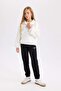 Girl's Black Elastic Waist Printed Jogger Sweatpants D6567A824Au - 3