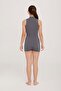 Junior Jumpsuit Sleeveless Shorts Semi-Covered Lycra Swimming Swimsuit Fleck 5910 Anthracite Remsa Swimsuit - 5