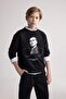 Crew Neck Ataturk Printed Sweatshirt for Boys D8201A824Wn - 2