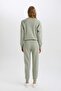 Winter Regular Fit Jogger Sweatpants - Elastic Waist with Lace-Up Pocket V2699Az24Wn - 6