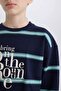 Oversized Wide Fit Crew Neck Printed Sweatshirt Boy's D1907A824Wn - 5
