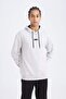 Standard Fit Hooded Basic Plain Sportsman Sweatshirt D3736Ax24Wn - 3