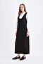 Relax Fit Round Neck Scuba Diver Fabric Sleeveless Black Midi Dress D9026Ax24Wn - 4
