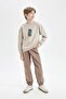 Boy's Lace-Up Waist and Elastic Leg Pocket Jogger Gabardine Trousers C7577A824Wn - 7