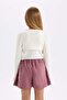Fitted Crew Neck Knitwear Sweater for Girls D1393A824Wn - 6