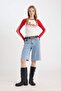 Fitted Slim Fit Crew Neck Printed Long Sleeve T-Shirt D6698Ax24Wn - 2