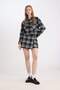 Checkered High Waist Side Zipper Flannel Mini Skirt B3639Ax24Au - 5