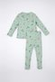 Baby Girls Pajamas Set Animal Print Ribbed Camisole Long Sleeve Top Long Bottom D3627A524Wn - 4